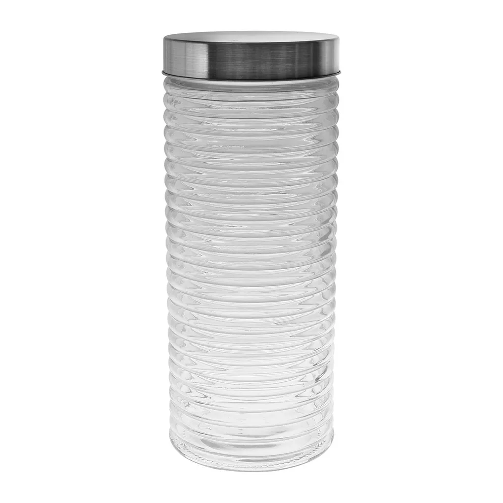 Bocal VAGUE en verre et inox 2L 