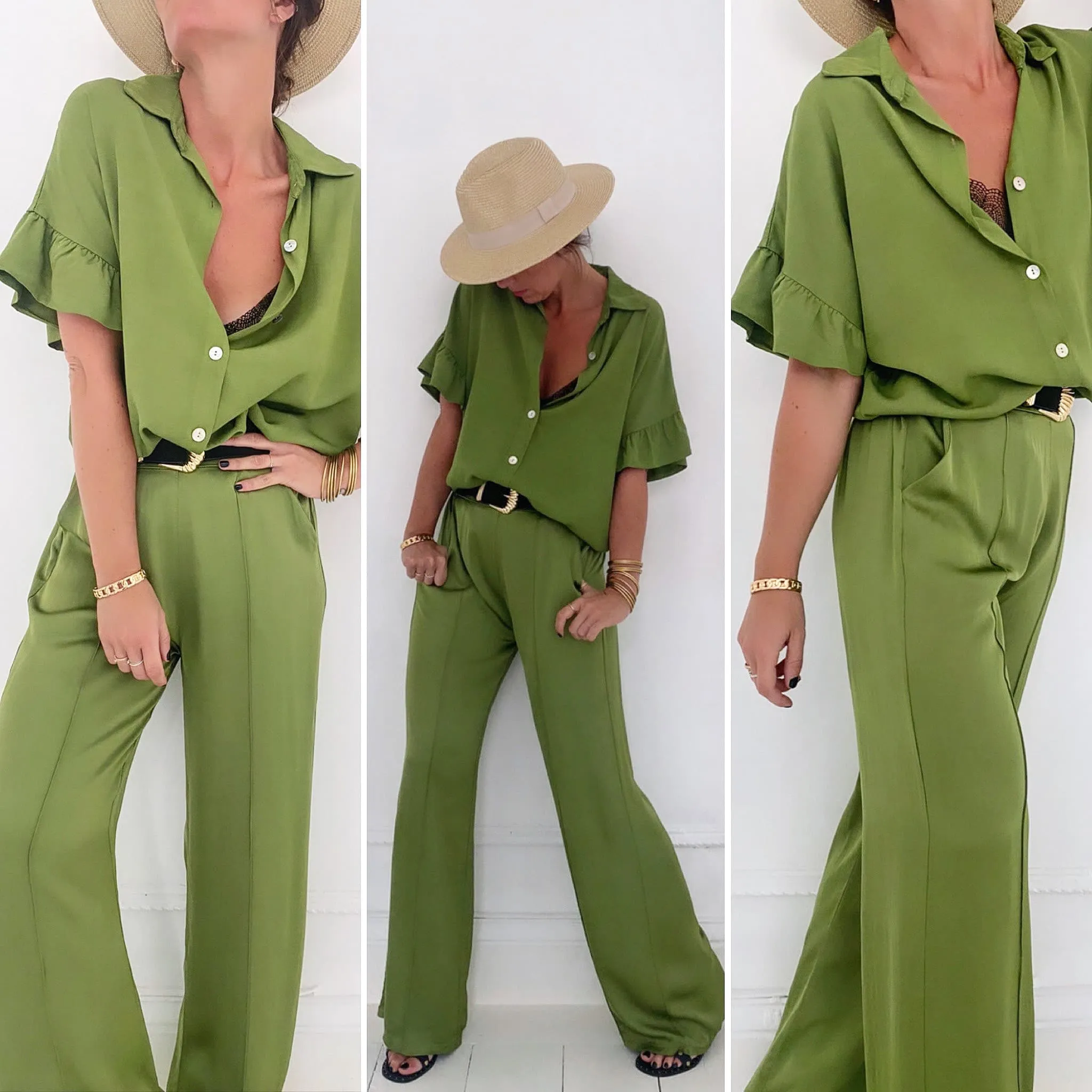 Chemise vert olive