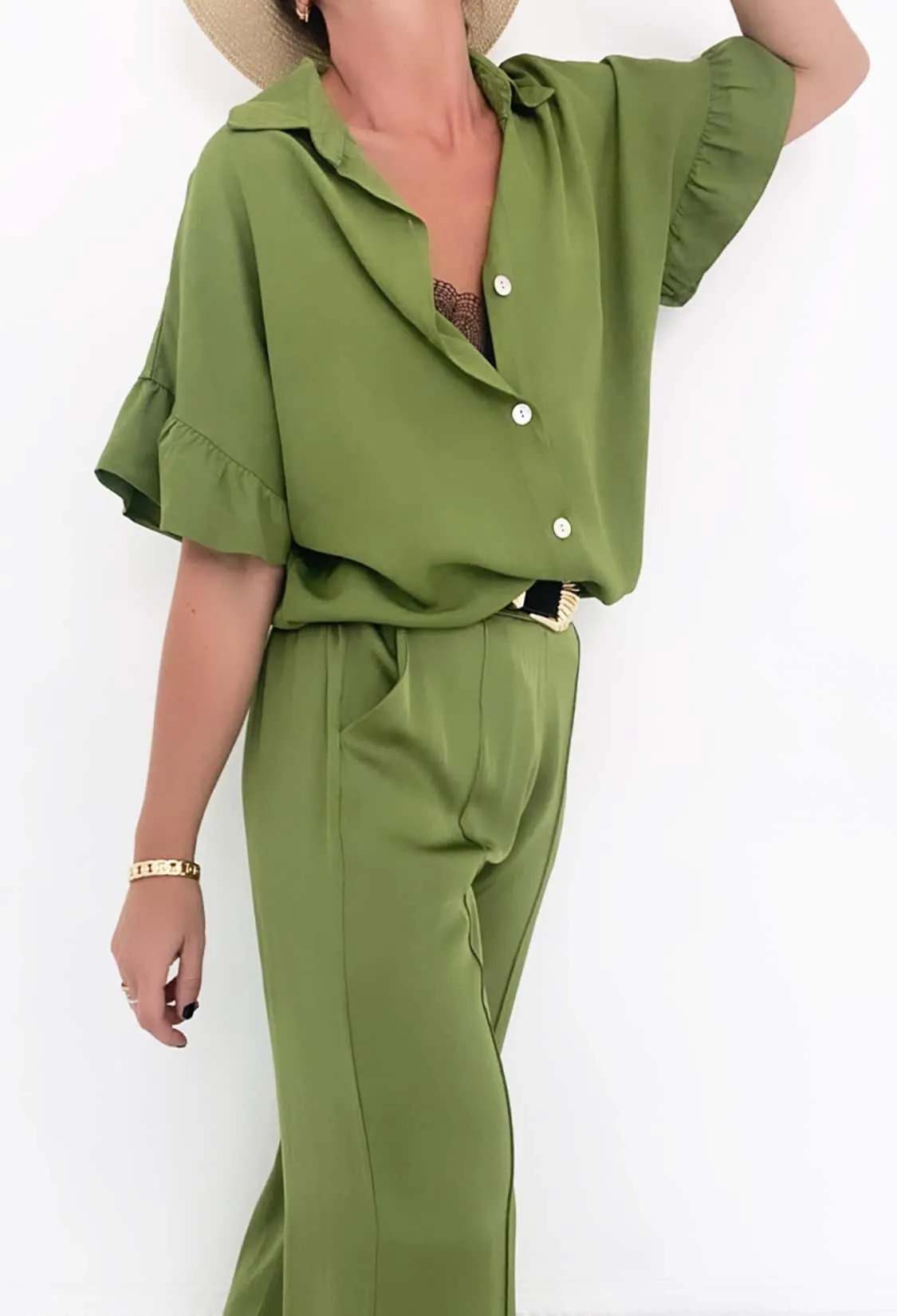 Chemise vert olive
