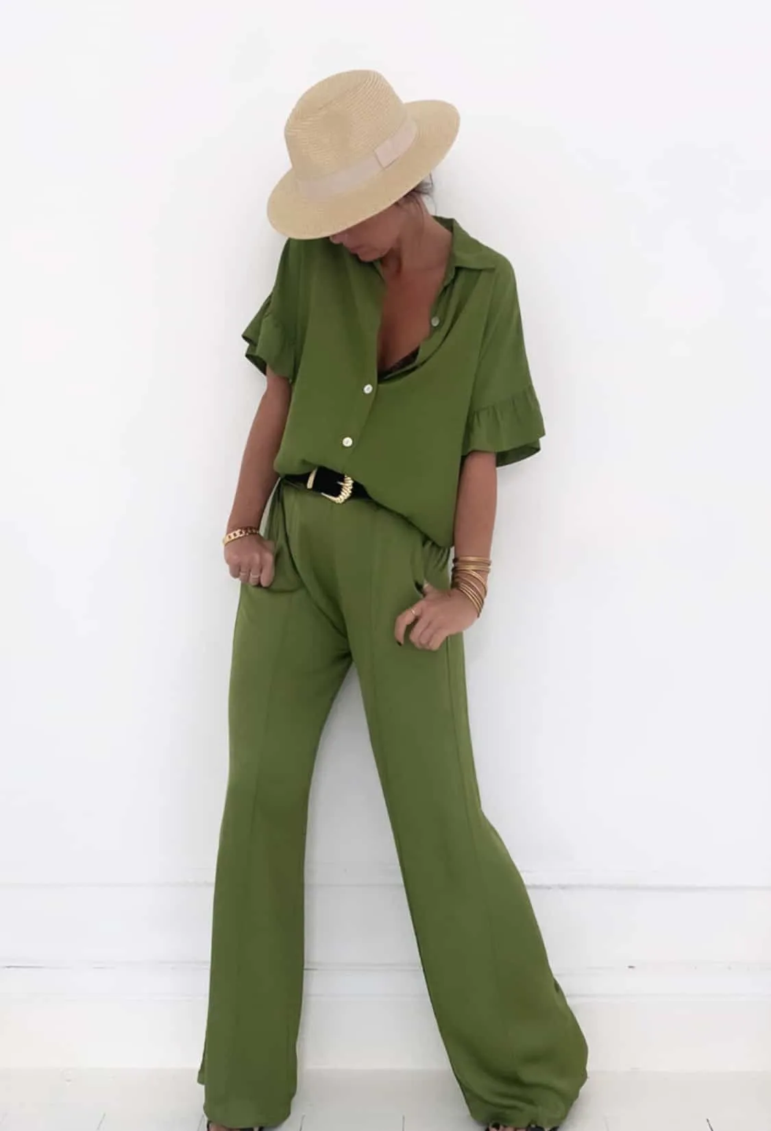 Chemise vert olive