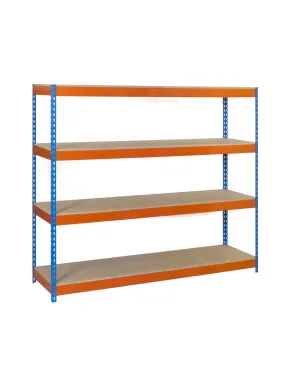 Etagère charge lourde SIMONFORTE 1504-4 CHIPBOARD BLEU/ORANGE/MADER - 2000x1500x450 600Kg - SIMONRACK