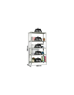 Etagère légère métallique avec vis ADVANTAGE PLUS 5/400 GRIS - 2000x1000x400 75Kg - SIMONRACK