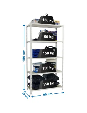 Etagère légère plateau bois sans vis MADERCLICK 5/400 BLANC/BOIS - 1800x900x400 150Kg - SIMONRACK