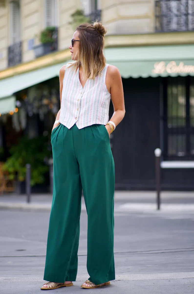 Pantalon Paillon vert